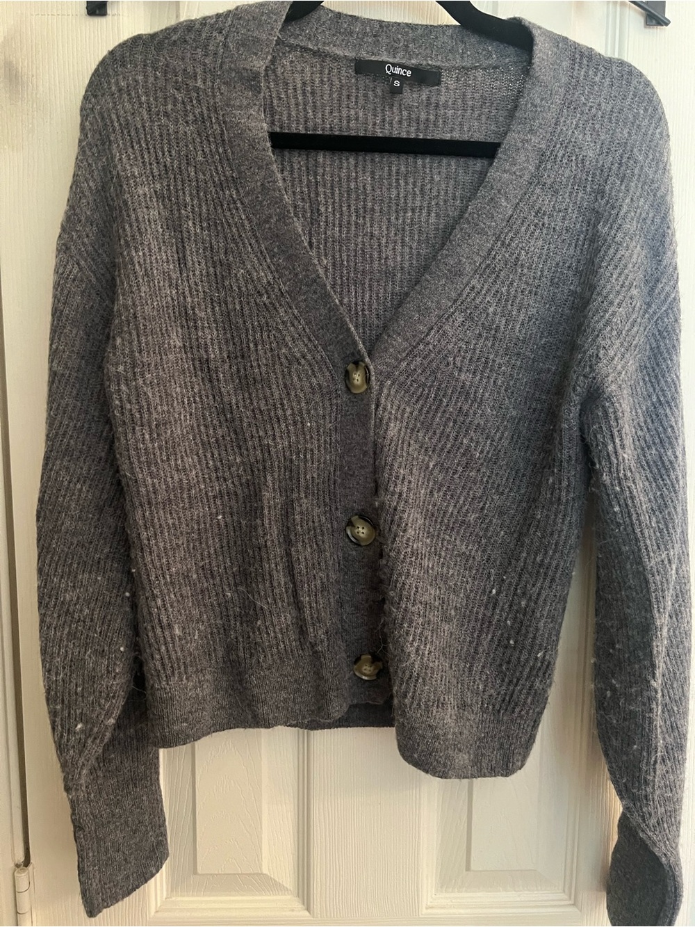 Quince gray wool alpaca cardigan gray small